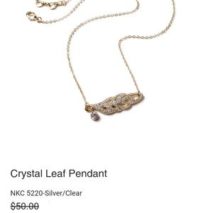 Crystal Leaf Gold Necklace